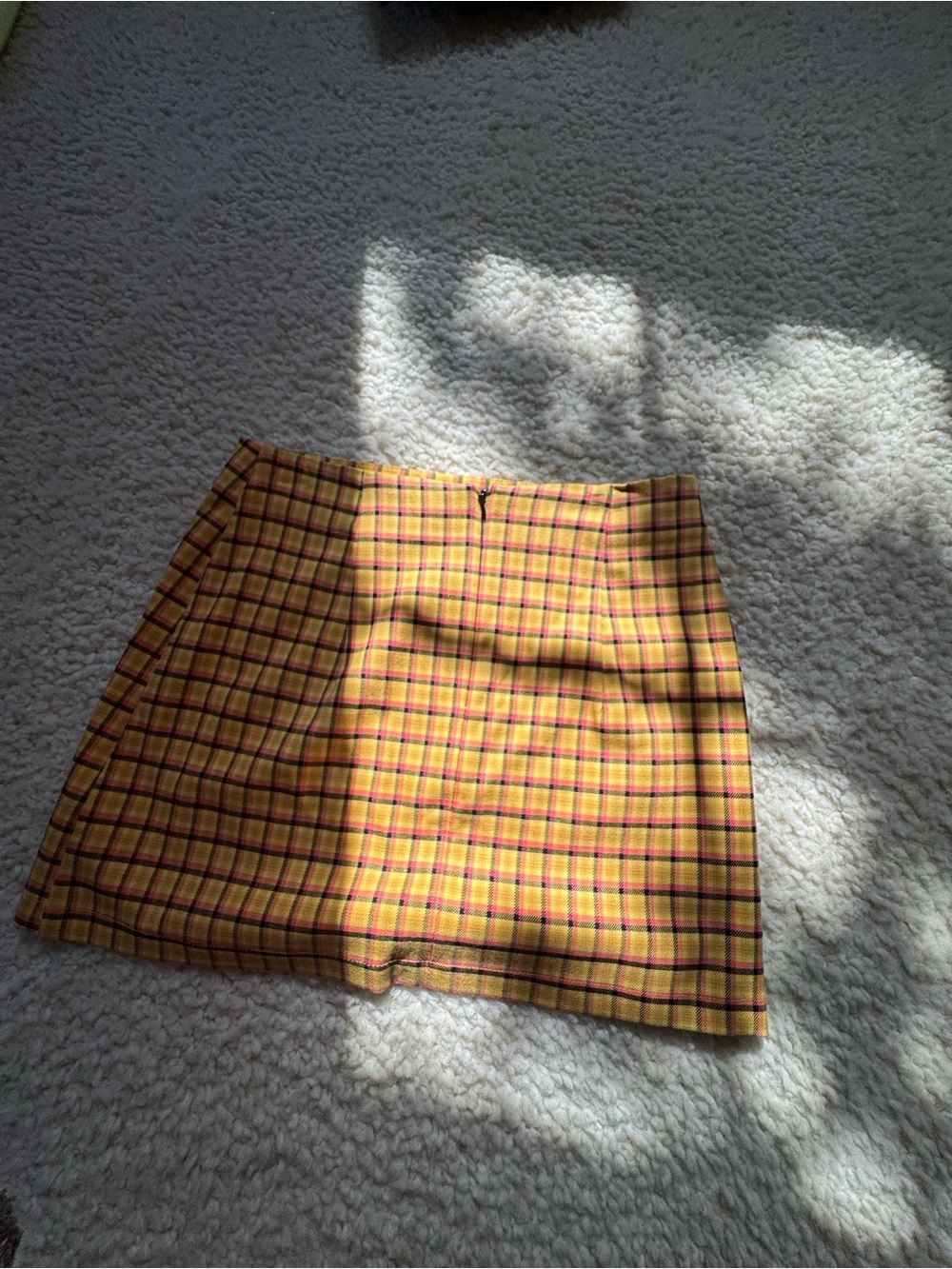 Yellow plaid urban outfitters mini skirt
